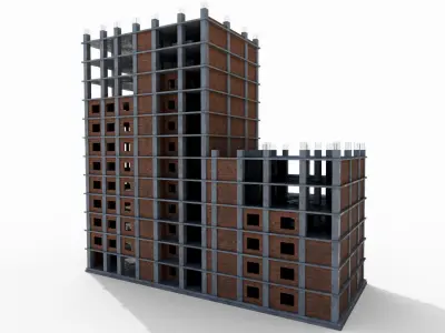 Construction Building Low-poly 3D model