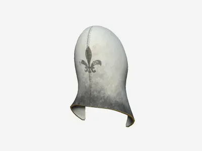 Assassin Mask A01 White Gold - Character Design Fashion Low-poly 3D model