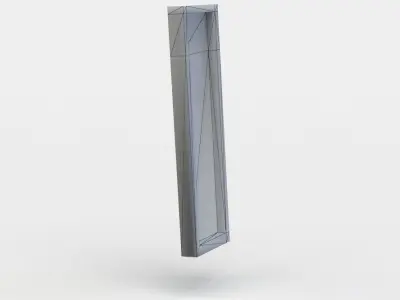 Window gold frame with flower Low-poly 3D model