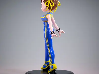 Mini Chun Li Alpha Outfit 01 - Street Fighter Game Figure 3D print model