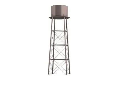 Steel Water Tower Free 3D model