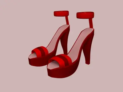 Simple Girl Heels - 05 Color Options - Character Design Low-poly 3D model