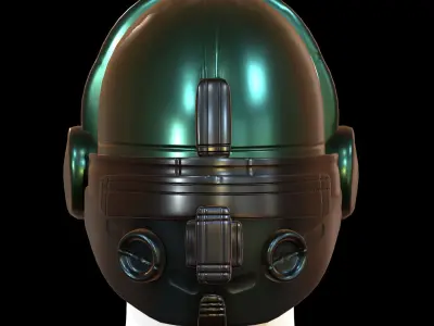 Gas mask helmet 3d model scifi Low-poly  Low-poly 3D model 187