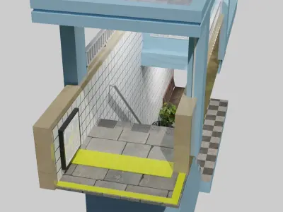 Underground platform building 3D model