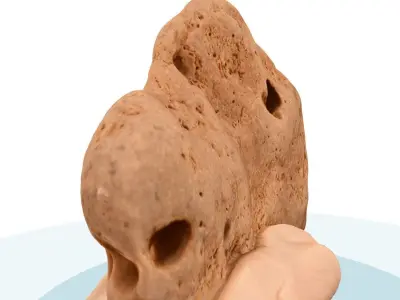The Rock fragmented piece of bread from ancient holocaust art... 3D model