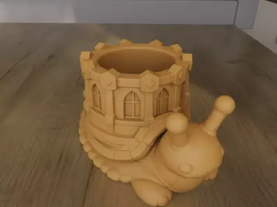 Snail Castle Planter STL Cute Desk Container 3D print model