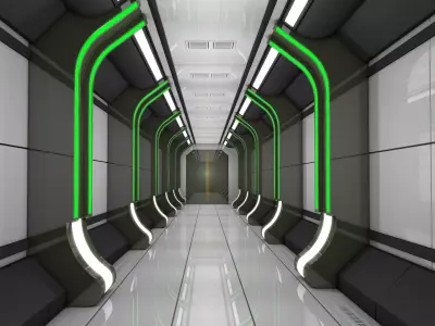 Sci Fi Corridor 3D model 88