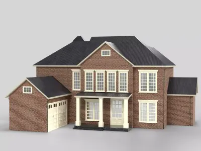 British House Design 20T4  Low-poly 3D model