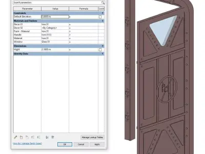 Custom Submarine Metal Door 3D model