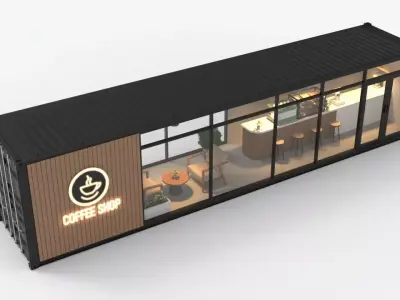 Shipping Container Coffee Shop 3D model