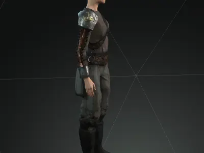 Steampunk rigged character Low-poly 3D model