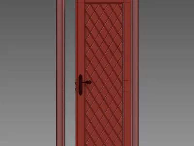 OrgaDoor two wooden doors with metal handles 3D model