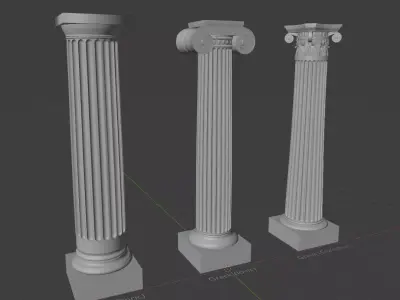Greek Columns Pack 3D model