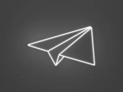 Paper Plane - Neon Sign 3D model