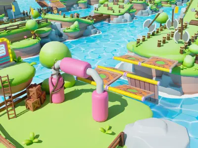 Platformer Deathrun Low-poly 3D model