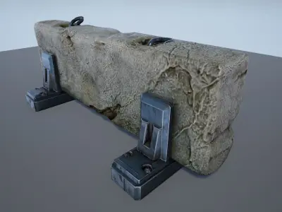 Sci-fi Roadblock - game model Low-poly 3D model