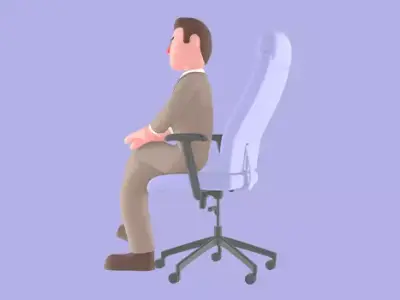 Stylized 3D Angry Lawyer Sitting Pose - Cartoon Male 3D model