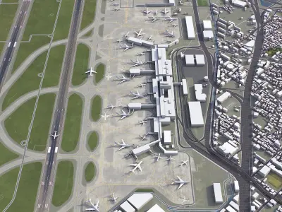 Osaka - Airport - ITM Low-poly 3D model