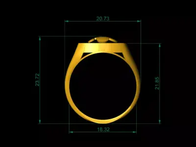 Signet Plain Gold Light weight minimalist Mens Band Ring Free 3D print model