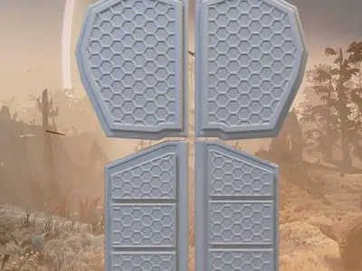 Sci Fi Armour Hexagonal Top plates 3D print model