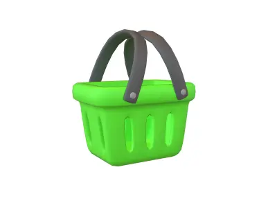 Shopping Basket Icon v1 002 Low-poly 3D model