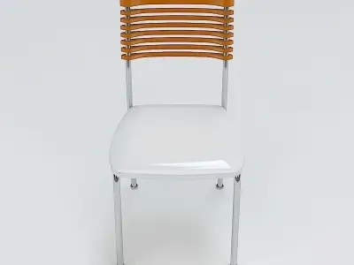 Chair with wooden slats 3D model
