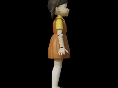 Squid Game Green Light Red Light Killer Doll 3D model