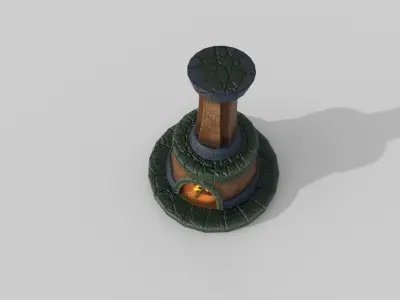 Fireplace lord of rings fire pit Low-poly 3D model