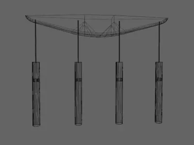 4 Pole Light LEDs Free 3D model