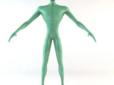 Strong Alien Character Low-poly 3D model