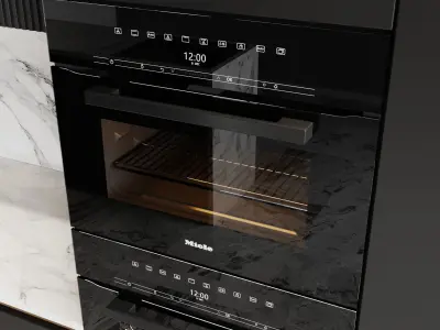 Kitchen 4 modern gold 3D model