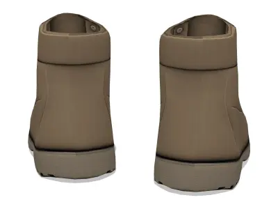 Sci-fi Cyborg Combat Work Boots Low-poly 3D model