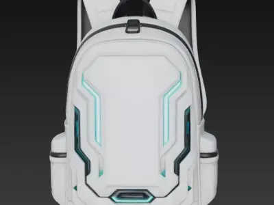 Futuristic Sci-fi Bagpack Low-poly 3D model
