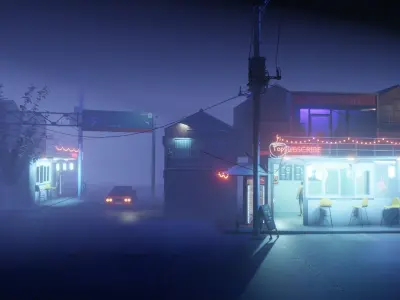 anime shop made in blender Low-poly 3D model