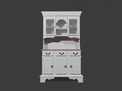 Rustic White Hutch 3D model