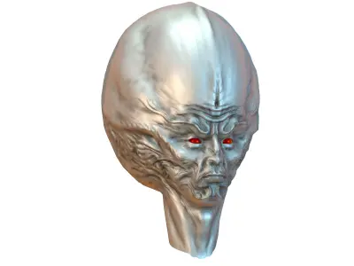 LowPoly Monster head UFO Alien Low-poly 3D model