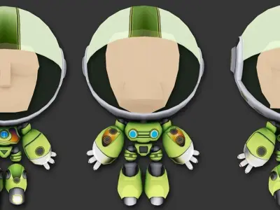 ROBOTS MIN Low-poly 3D model