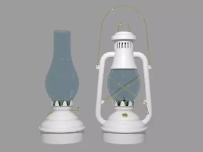 Oil lamps 3D model