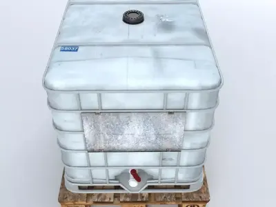 Liquid Plastic Tank on Pallet 3D model