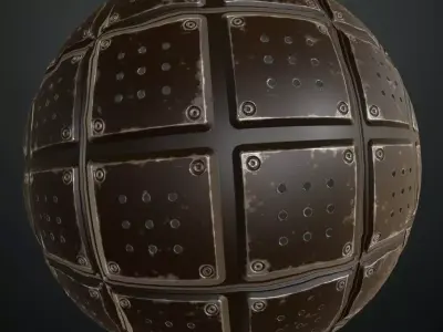 Black Sci-fi Metal Panel Transparent PBR Seamless Texture
