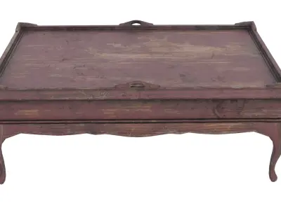 Low Wood Coffee Table Low-poly 3D model