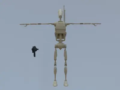 B1 Battle Droid Rigged 3D Asset - Clone Wars style 3D model