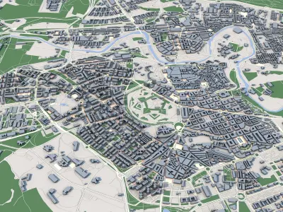 Pamplona City Spain 3D model