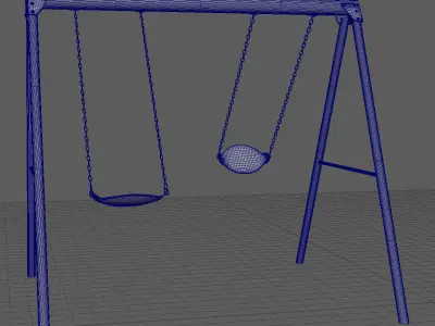 Swing 3D Model set Low-poly 3D model