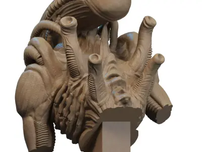 Alien Bust 3D Print 3D print model