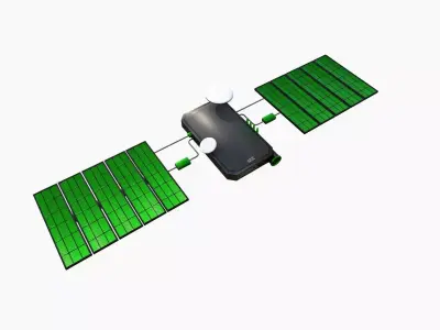 Satellite I01 Steel Green - SciFi Space Design Low-poly 3D model