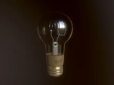 Generic Glass Light Bulb Low-poly 3D model