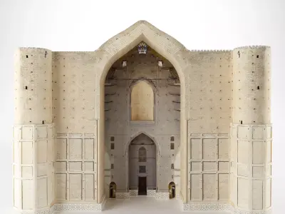 old mosque persian mausoleum of khoja ahmed yasawi Low-poly 3D model