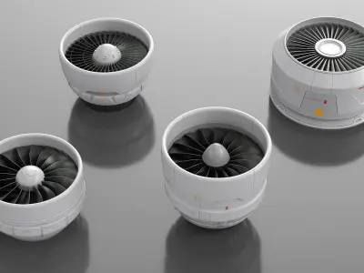  Sci-Fi Compact Jet Propulsion Module White 