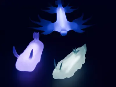  Sea slugs Indirect lighting 3D model